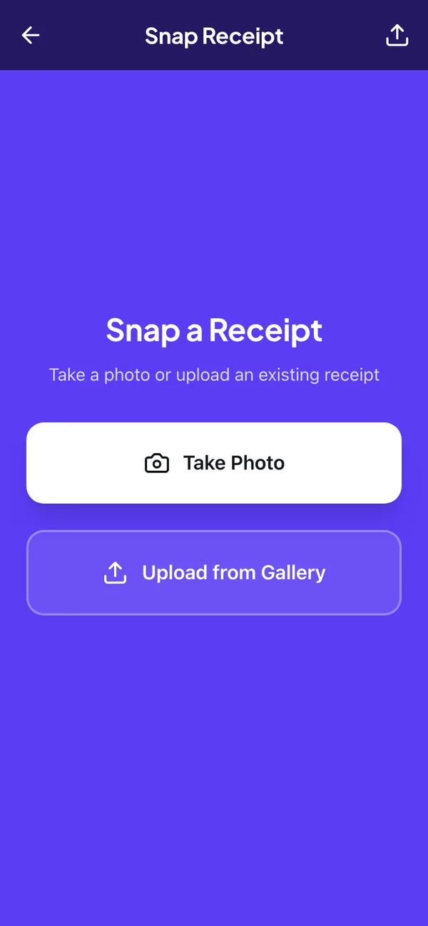 Scanning a receipt in PaidUp
